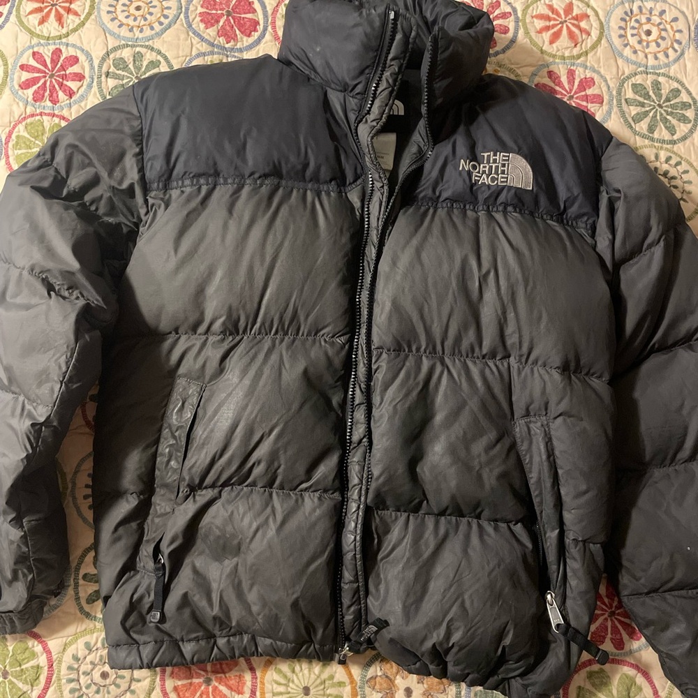North Face Puffer Jacket Grey Size Medium